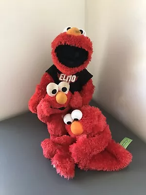 Sesame Street Elmo Toys LOT ( 1x Hand Puppet Elmo 2x Talking Elmo Toys) • $12.84