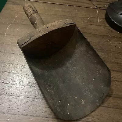 Antique Grain Feed Scoop With Wooden Handle  Galvanized Metal Primitive • $29.95