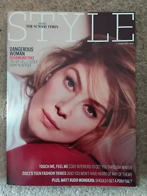 Style Magazine - Sunday Times  Rosamund Pike. February 2021.  F • $4.36