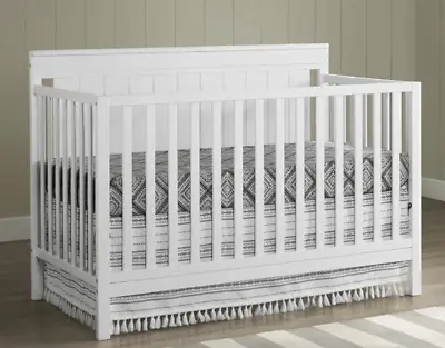 4 In 1 Convertible Toddler Crib Daybed Twin Bed White Solid Wood Cama Para Niños • $229.89