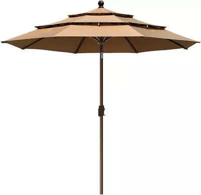 EliteShade USA 10-Year-Non-Fading Sunumbrella Solar 9ft 3 Tiers Market Umbrella • $189.99