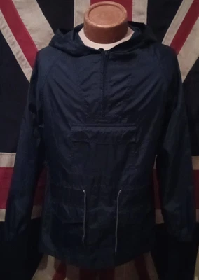 VINTAGE 70s 80s BLUE Cagoule NYLON Anorak Coat Jacket RAIN 34  X Small UNISEX • £9.99