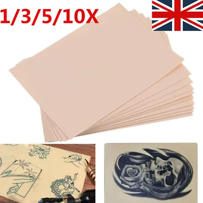 10X Tattoo Practice Fake Skin Blank Sheets Needle Machine Supply Training Tool • £4.01