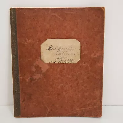 1889-1891 School Book Latin Journal Handwritten Handwriting Notebook Manuscript • $89.95