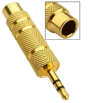 Big To Small Headphone Adapter Converter Plug 6.35mm To 3.5mm Jack Audio Gold Uk • £4.49