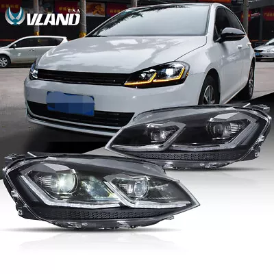 LED Projector Headlights For 2014-2017 VW Golf 7 MK7 Front Lamps Sequential Turn • $499.99