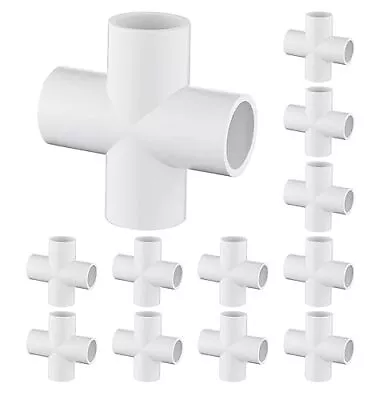 Cross PVC Fittings PVC Furniture Grade Elbow Fittings  3/4  12 Pack • $21.47