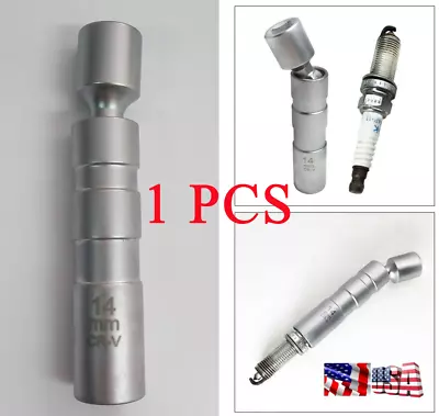 Car Universal 14mm 12Point Thin Walled Swivel Spark Plug Socket Sleeve Tool 3/8  • $16.63