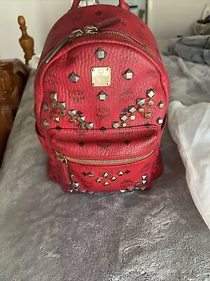 Authentic MCM Medium Red Backpack • $99