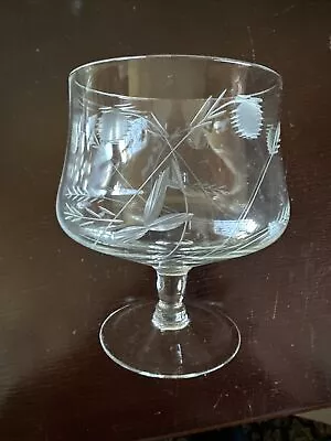 VTG Shrimp/seafood Cocktail Glasses Etched Floral Wheat Set Of 8 • $65