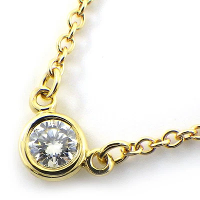 $380 • Buy Auth Tiffany & Co. Necklace By The Yard 60017720 Elsa Peretti 1P Diamond 750YG