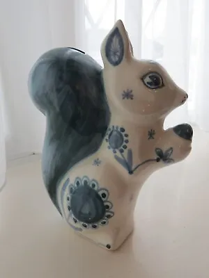 Vintage David Sharp Rye Pottery Hand Painted Blue & White Squirrel Height 23cms • £19