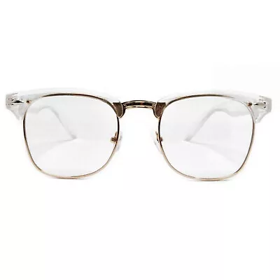 New Men's Women's Clubmaster Eyeglasses Transparent/Demo Lens  • $19.95
