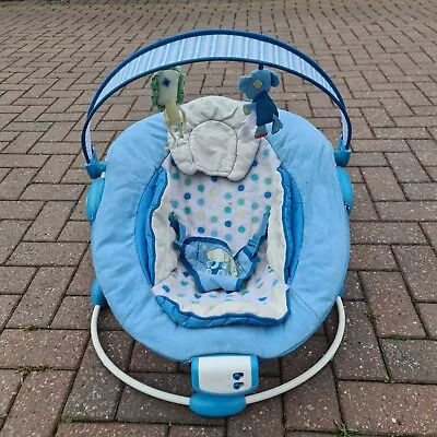 Comfort And Harmony Blue Baby Bouncer Vibrating Musical Chair Travel Bed Melody • £15.25