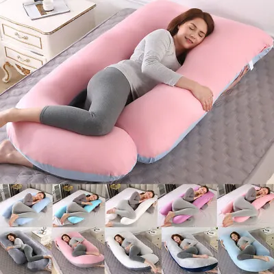 $26.50 • Buy U/J-shape Pregnancy Pillow Maternity Pregnant Full Body Side Sleeping Support