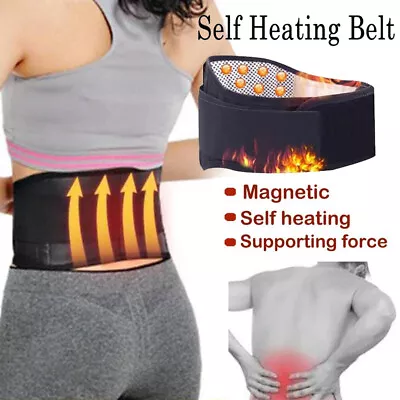 Magnetic Back Support Belt Brace Self Heating Lumbar Lower Trimmer Pain Relief • $13.99