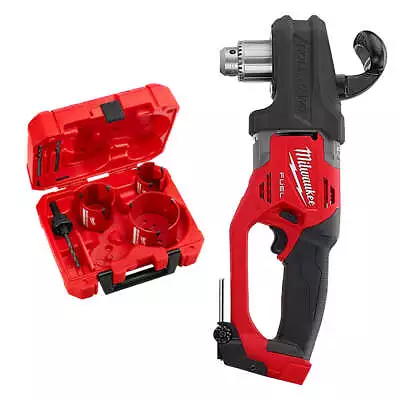 Milwaukee 2807-20BH M18 FUEL 1/2  HOLE HAWG Right Angle Drill W/ BIG HAWG Bits • $369.52