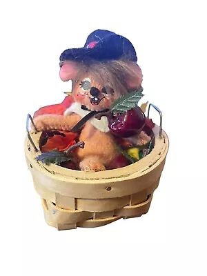 Anna Lee Doll Pilgrim Boy Mouse Basket Apples Hat Fall Autumn Thanksgiving 3 3/4 • $12.99