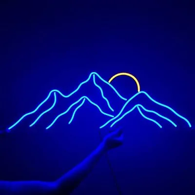 $128.83 • Buy Custom Led Mountains Neon Night Light Sign Sunrise Home Decor Sunset Wall Art 