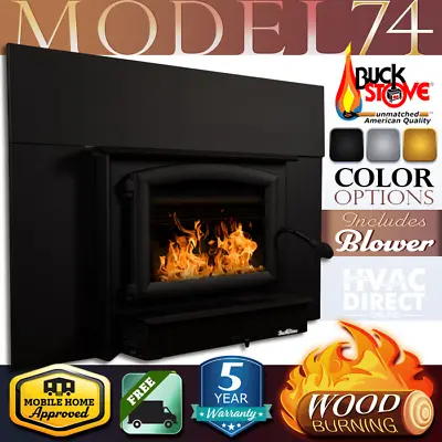 Buck Stove Model 74 Wood Burning Fireplace Insert With Blower - Up To 2600 SQFT • $2799.65