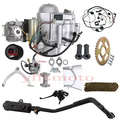 125cc 4-stroke Engine Motor W/ Reverse Wiring Exhaust Pipe For Go Kart 4 Wheeler • $495.06