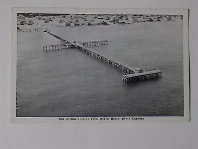 Myrtle Beach South Carolina SC ~ 2nd Avenue Fishing Pier 1940s B/w L748 • $5.75