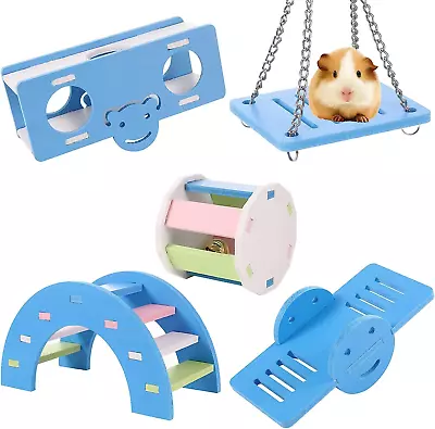 Smilcloud 5 Pcs Lovely Hamster Play Toys Rainbow Bridge & Seesaw & Swing Climb • £12.46