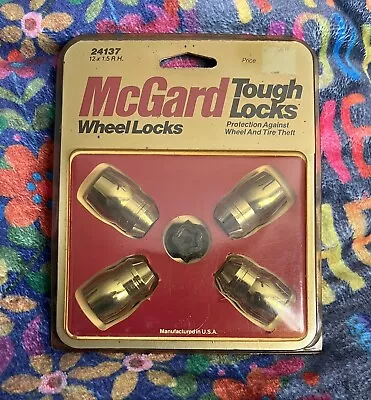 SEALED Vintage McGard 24137 Chrome Wheel Locks Set & Key USA • $15.49