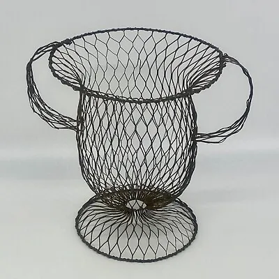 OOAK Handcrafted Chicken Wire Tabletop Decorative Pedestal Basket Planter Vase • $38.95