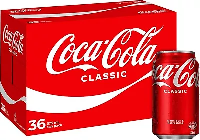 Coca-Cola Classic Soft Drink Multipack Cans (36 X 375mL) Bulk Value Coke Pack • $39.49