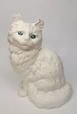 Vintage Cast Metal White Cat Hollow 8.5” Tall • $33