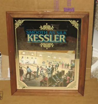 Vintage Kessler Whiskey Bowling Mirror-sign-smooth As Silk-victorian-spirits-bar • $22.99