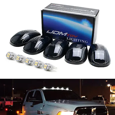 5pc Set Smoked Lens Truck Cab Roof Lights W/ White LED Bulbs For Truck SUV 4x4 • $33.29