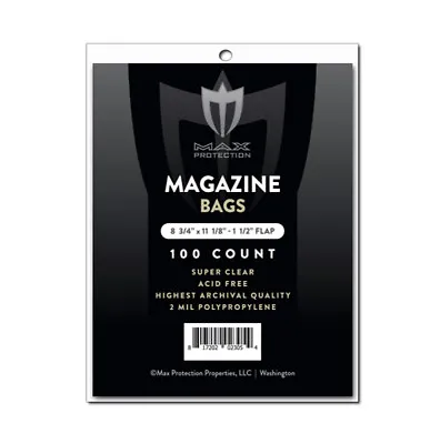 1000 Max Pro Ultra Premium Magazine Bags - 8-3/4 X 11-1/8 - Acid Free Archivals • $49.99