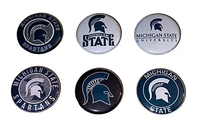 1  Set Of 6 Michigan State Spartans Badge Buttons Pins Pinback [p592] • $3.25