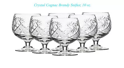 SET Of 6 X 10 Oz. Russian Crystal Cognac Brandy Snifter Vintage Whiskey Glasses • $27.69