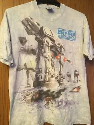 $400 • Buy The Empire Strikes Back (Star Wars) - 1997 Blue Shirt - 2 Sided  L - Liquid Blue