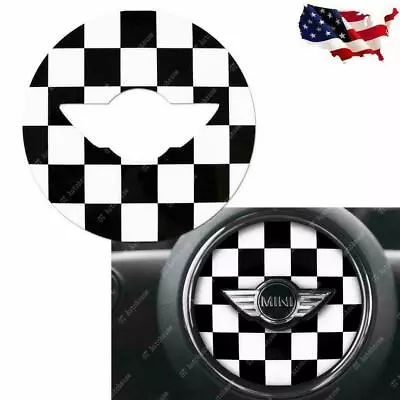 Black/White Checker Steering Wheel Pattern Sticker For Mini Cooper F55 F56 2014+ • $9.98