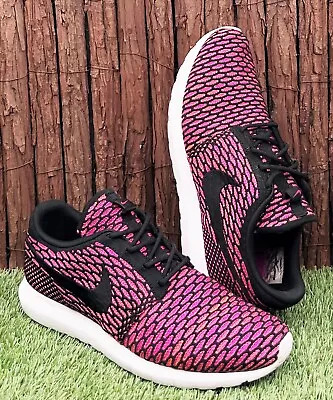 Nike Roshe Run Flyknit Fireberry Running Shoes Sneakers US 9 UK 8 EUR 42.5 27cm • $85