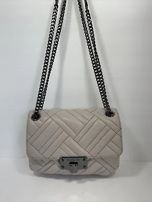 Michael Kors Handbag Medium Convertible Shoulder To Crossover Pearl Grey Bag • $185