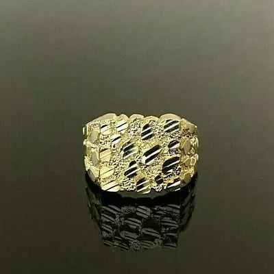 $199.99 • Buy 10k Yellow Gold Large Nugget Ring 14.25mm X 13.75mm
