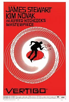 VERTIGO (1958) Movie Poster [Licensed-NEW-USA] 27x40  Theater Size [Red Version] • $24.99