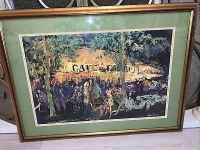 LEROY NEIMAN CAFE DE FIORE SIGNED PRINT PROFESSIONALLY MATTED/FRAMED 22” X 30” • $59.99