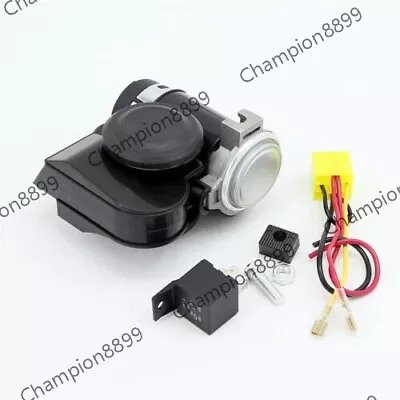 1X 12V 120DB Black Loud Electric Air Horn Kit For Motorcycle Car Truck Boat SUV • $26.57