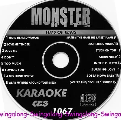 HITS OF ELVIS MONSTER HITS KARAOKE CD+G VOL-1067 SURRENDER IN WHITE SLEEVES • $9.99