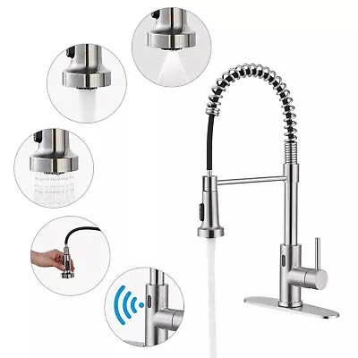 Single Handle Pull Down Sprayer Kitchen Faucet With Touchless Sensor & Deckplate • $118.99