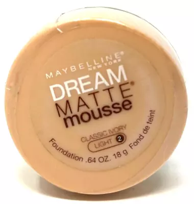 Maybelline Dream Matte Mousse Foundation Sealed 0.64 Oz Light 2 - Classic Ivory • $14.99