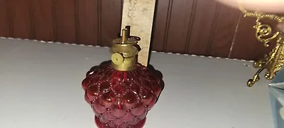  Miniature Quilted  RUBY RED Glass Oil Lamp  • $29