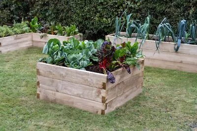 Wooden Raised Bed Kit Caledonian Square Vegetable Garden Planter - 0.9m X 0.9m • £84.99