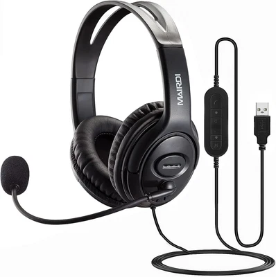 £64.79 • Buy USB Headset With Noise Cancelling Microphone For Office Call Center Skype Teams